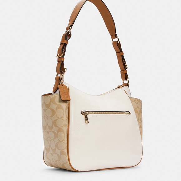 New💃Coach Rori Shoulder Bag Colorblock Signature Canvas - Picture 2 of 11